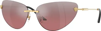 Versace Pink Mirror Silver Gradient Cat Eye Ladies Sunglasses VE2281 10027E 64