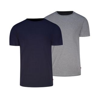 Levi's T-Shirt LEVIS LEVIS MEN SOLID CREW, Herren, Gr. XL, navy, grau melange, Single Jersey, Obermaterial: 95% Baumwolle, 5% Elasthan, Basic h&uuml;ftbedeckend, 