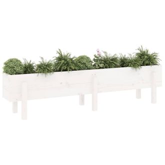 Berkfield Home Garden Raised Bed White 160x30x38 cm Solid Wood Pine | Size: 160 x 30 x 38 cm