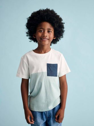 Vertbaudet Jungen T-Shirt, Colorblock mintgr&uuml;n