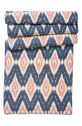 Juliska Ikat Cotton Table Runner in Blue Multi at Nordstrom