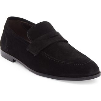 To Boot New York Brazil Penny Loafer in Suede Black at Nordstrom Rack, Size 12