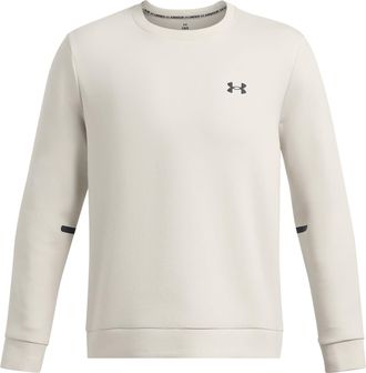 Under Armour Mens Ua Unstoppable Fleece Crew Eu Sweatshirt in Sum White/Black - Beige - Size X-Large