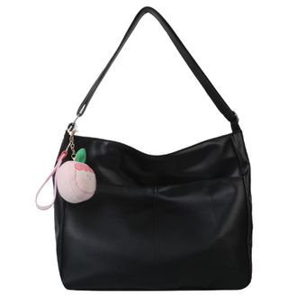 Generic Tote Bags for Women PU Leather Shoulder Bags Women with Zip Shoulder Bag with Pendant Underarm Bag Solid Color Tote Handbags for Work Shopping Travel 