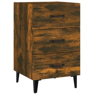 vidaXL Bedside Cabinet Smoked Oak 40x40x66 cm Engineered Wood Vidaxl