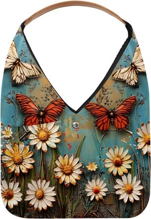 Generic Butterflies Daisies Flower (16) Reusable Lightweight Grocery Bags - Foldable Into Compact Pouch, Washable & Sturdy, Multipurpose for Shopping and Trav