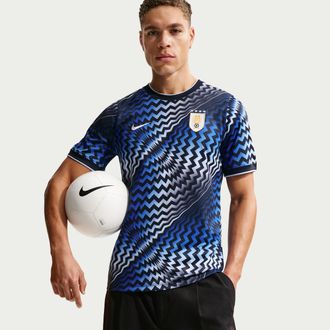 Nike Uruguay Academy Pro Nike Mens Dri-FIT Soccer Pre-Match Short-Sleeve Top in Blue | IH1649-451