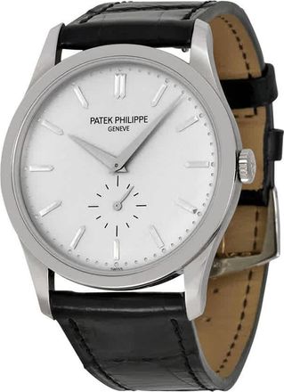 Patek Philippe Calatrava Silver Dial 18 kt White Gold Mens Watch 5196G/001