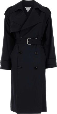 Bottega Veneta Black Wool Trench Coat