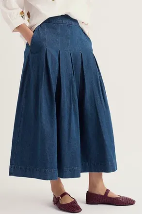 Seasalt Cornwall Rosewall Midi Skirt in Mid Wash at Nordstrom, Size 10