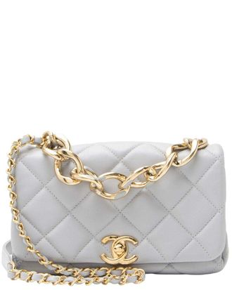 Chanel Grey Lambskin Color Match Small Flap Bag (Authentic Pre-Loved)