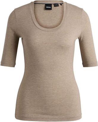 HUGO BOSS Dames/Dames Effilie2 Ronde Hals T-shirt (Grijs)
