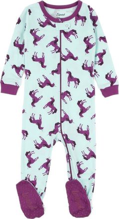 Leveret Footed Cotton Matching Family Pajamas, Whimsy & Fantasy Prints in Unicorn Purple at Nordstrom, Size 18-24M