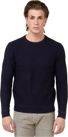 Gas Ronde hals knitwear - Heren - Ronde hals truien - Blauw - S - Wol - Truien & Vesten