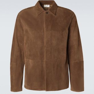 The Row Ulrich paneled suede jacket