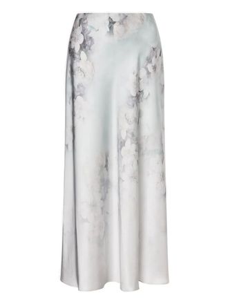 Alberta Ferretti Midi-jurk met bloemenprint - Blauw