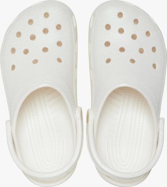 Crocs Womens Crocs CLASSIC GLITTER Unisex Adults Clogs White - Size: UK m6w7