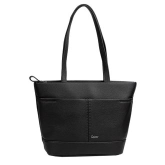 Gabor Shopper GABOR Lenea, Damen, Gr. B/H/T: 36cm x 24,5cm x 11cm, schwarz, Polyurethan, clean, gepflegt, unifarben, Taschen Shopper, aus recyceltem Polyure