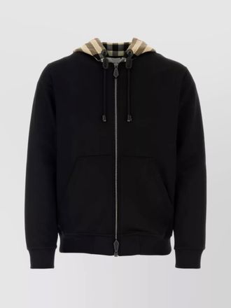 Burberry cotton checked zip hoodie