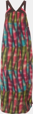M Missoni Multicolour Abstract Print Silk Flared Maxi Dress