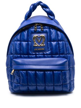 Love Moschino quilted braided-handle backpack - women - Nylon - OS - Blue