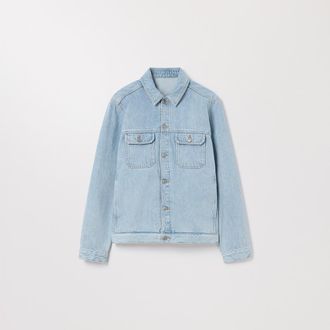 Asket The Washed Denim Jacket Stone Bleach