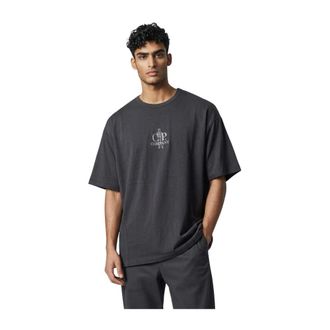 C.P. Company T-Shirts, male, Black, Size: XL Thick Cotton T-shirt
