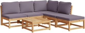 vidaXL Juego De Muebles Jard&iacute;n 6 Pzas Con Cojines Madera Maciza Acacia Vidaxl