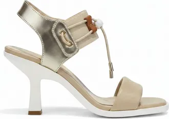 Nero Giardini Womens Bungee Leather Dress Sandals In Beige
