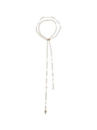 Vivienne Westwood White Three-Strand Beaded Silk Necklace