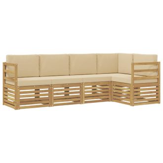 vidaXL Conjunto De Sof&aacute;s De Exterior 5 Pcs Y Beige 245 X 126,5 X 73 Cm Vidaxl