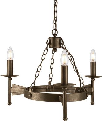 Netlighting Cromwell Chandelier 3 Light Old Bronze Finish E14