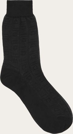 Ferragamo Men Ferragamo Monogram ankle socks Black