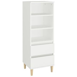 vidaXL Aparador Alto Madera Contrachapada Blanco 40x36x110 Cm Vidaxl