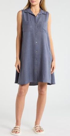 Beach Lunch Lounge Two Pocket Sleeveless Shirtdress in Tweed Blue at Nordstrom Rack, Size X-Small