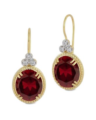 I.Reiss Company 14K 10.48 Ct. Tw. Diamond & Garnet Drop Earrings