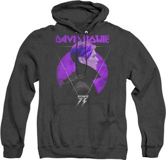 Gildan David Bowie Side Profile 75 Logo Adult Heather Hoodie