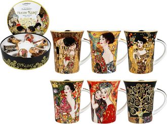 OEM Juego De 6 Tazas Carmani En Una Caja Redonda - G. Klimt