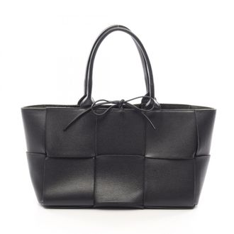 Bottega Veneta Black Leather Handbag Tote Bag (Pre-Owned)