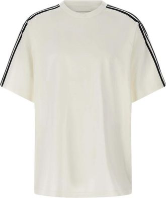 Yohji Yamamoto Short Sleeve Tee 3-Stripes - Heren - T-shirts - Wit - S - Katoen - Tops