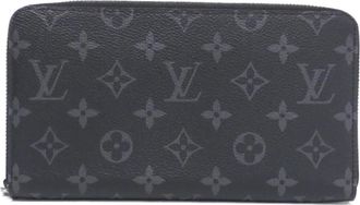 Louis Vuitton Black Coated Canvas Long Wallet (Bi-Fold) (Pre-Owned)