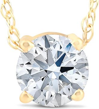 Pompeii3 3/8 Ct Floating Diamond Solitaire Pendant in 14k White or Yellow Gold