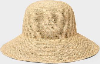 Simons Womens Minimalist raffia cloche hat