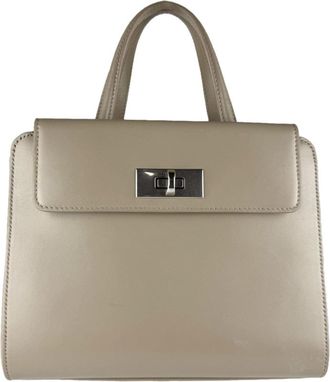 Balenciaga Grayish Leather Handbag Shoulder Bag Tote Bag (Pre-Owned)