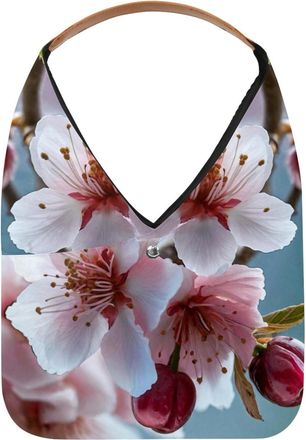 Generic Cherry Blossom Pink (2) Reusable Lightweight Grocery Bags - Foldable Into Compact Pouch, Washable & Sturdy, Multipurpose for Shopping and Travel