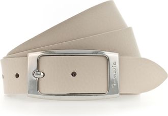 Tamaris Lederg&uuml;rtel TAMARIS, Damen, Gr. 11,5, beige (cream), Rindsleder, unifarben, Basic, G&uuml;rtel Lederg&uuml;rtel, mit gl&auml;nzender Schliesse in tollen Basic-Farben