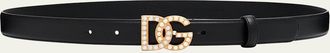 Dolce & Gabbana Embellished Pearly Interlocking DG Leather Belt