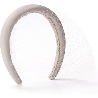 Lelet NY Robyn Silk Blusher Veil Headband in Ivory at Nordstrom