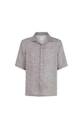 Brunello Cucinelli Short sleeve shirt in Brown at Nordstrom, Size Xxx-Large Eu