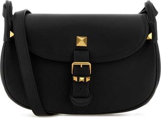 Valentino Garavani Black Leather Flaneuse Crossbody Bag
